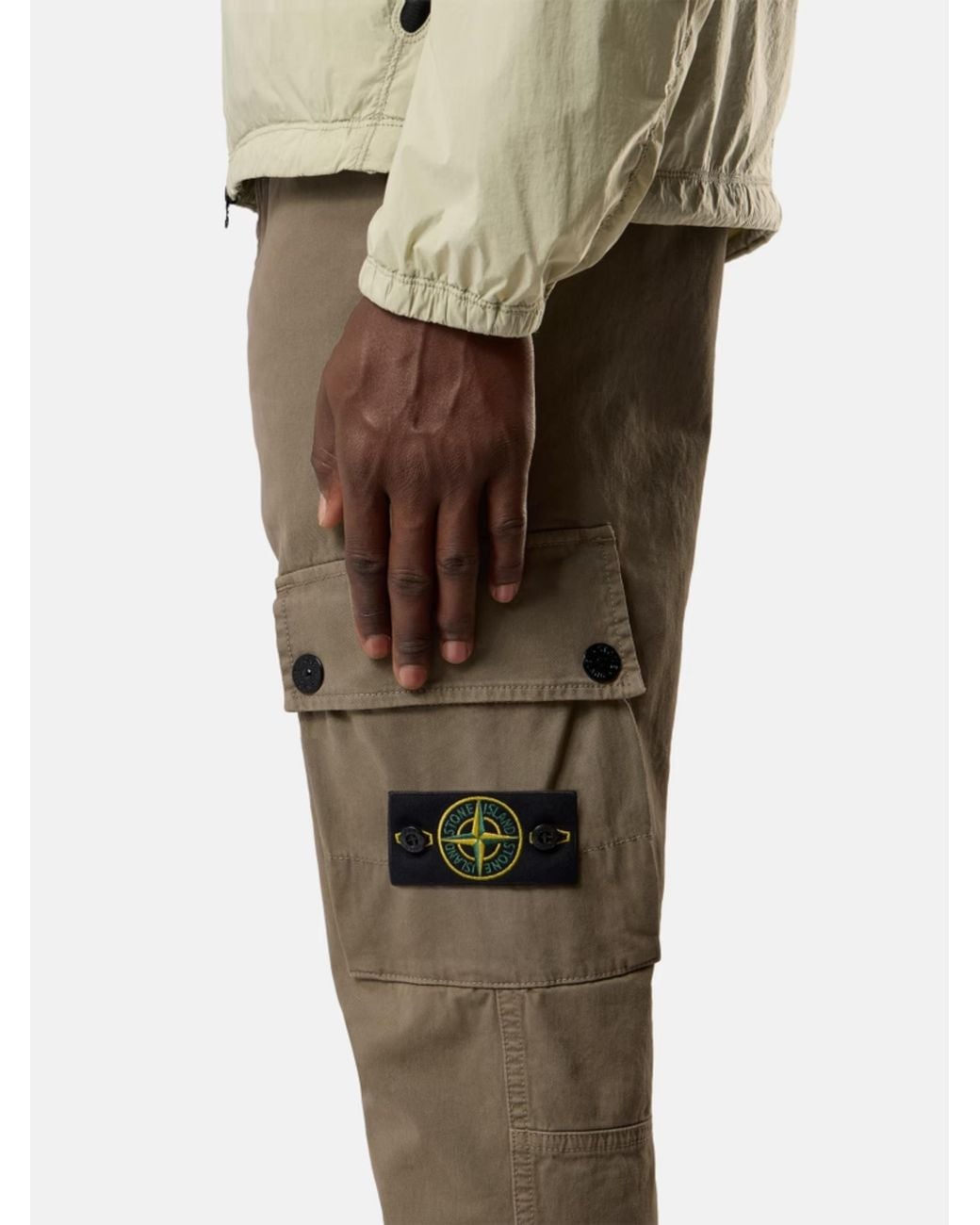 Stone Island Natural Cargo Trousers By for men