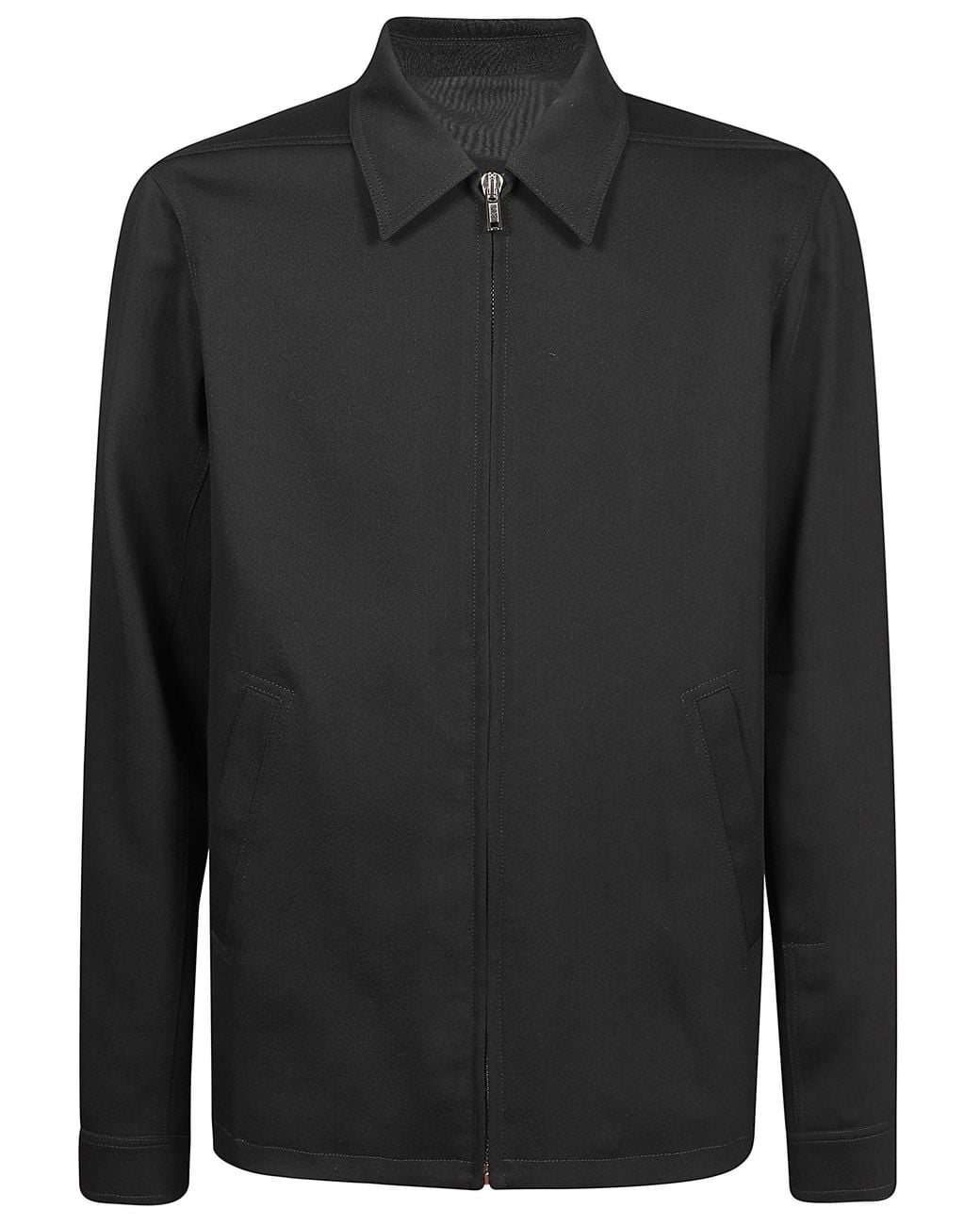 Rick Owens Black Wool Jacket With Zip for men