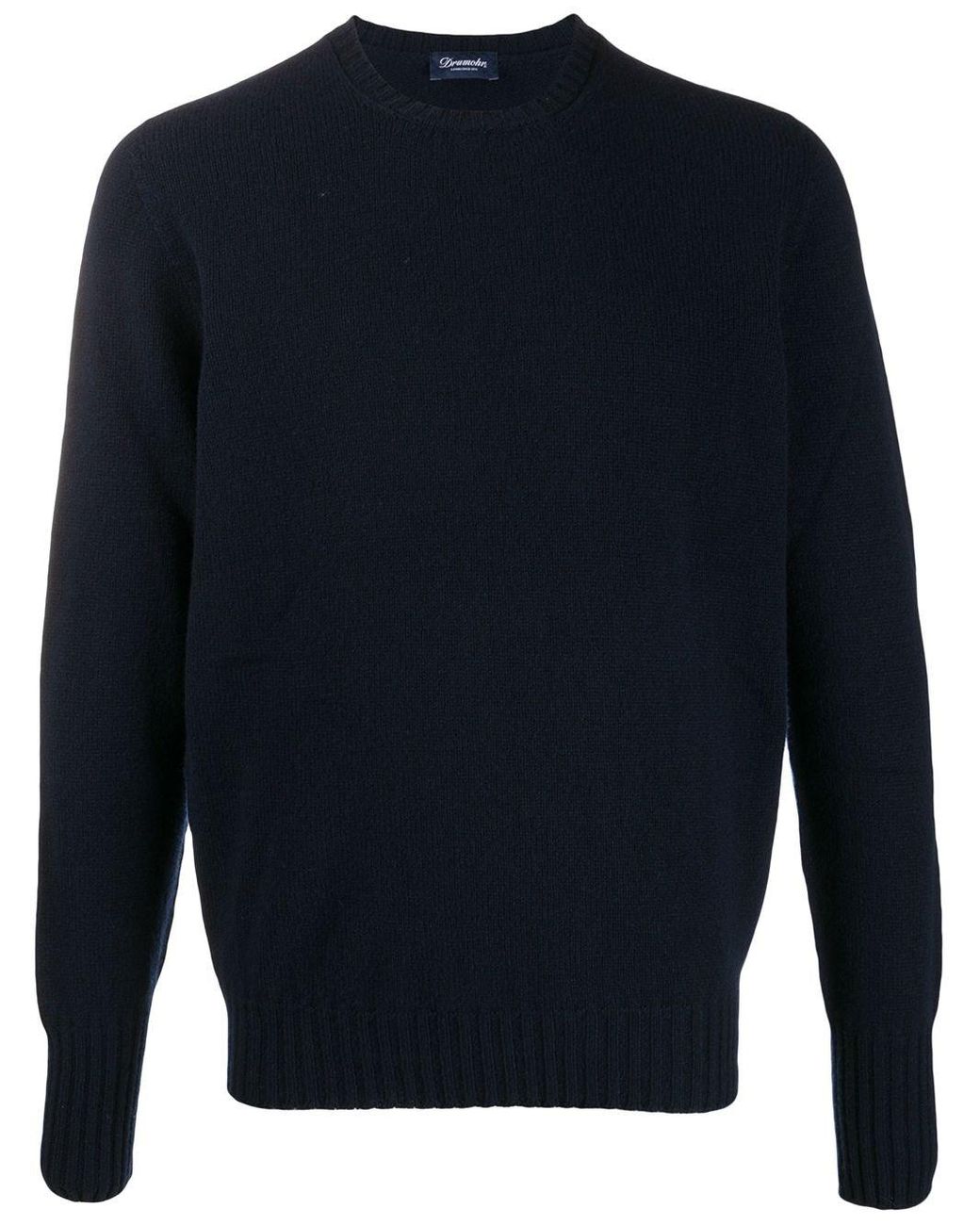 Drumohr Blue Round Neck Long Sleeves Sweater for men