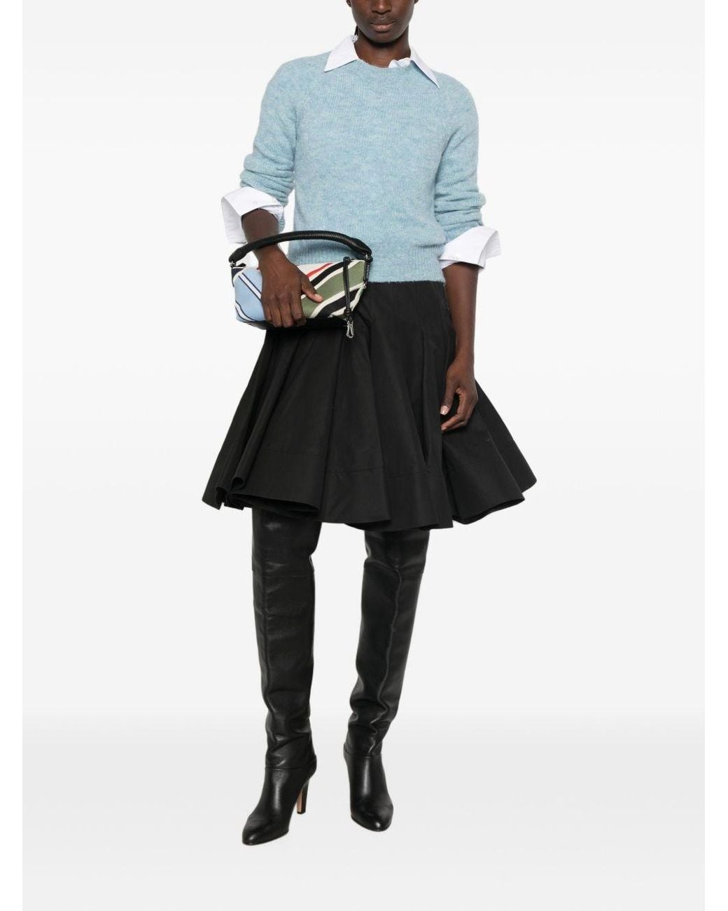 Dries Van Noten Blue Texas Wool Crewneck Sweater