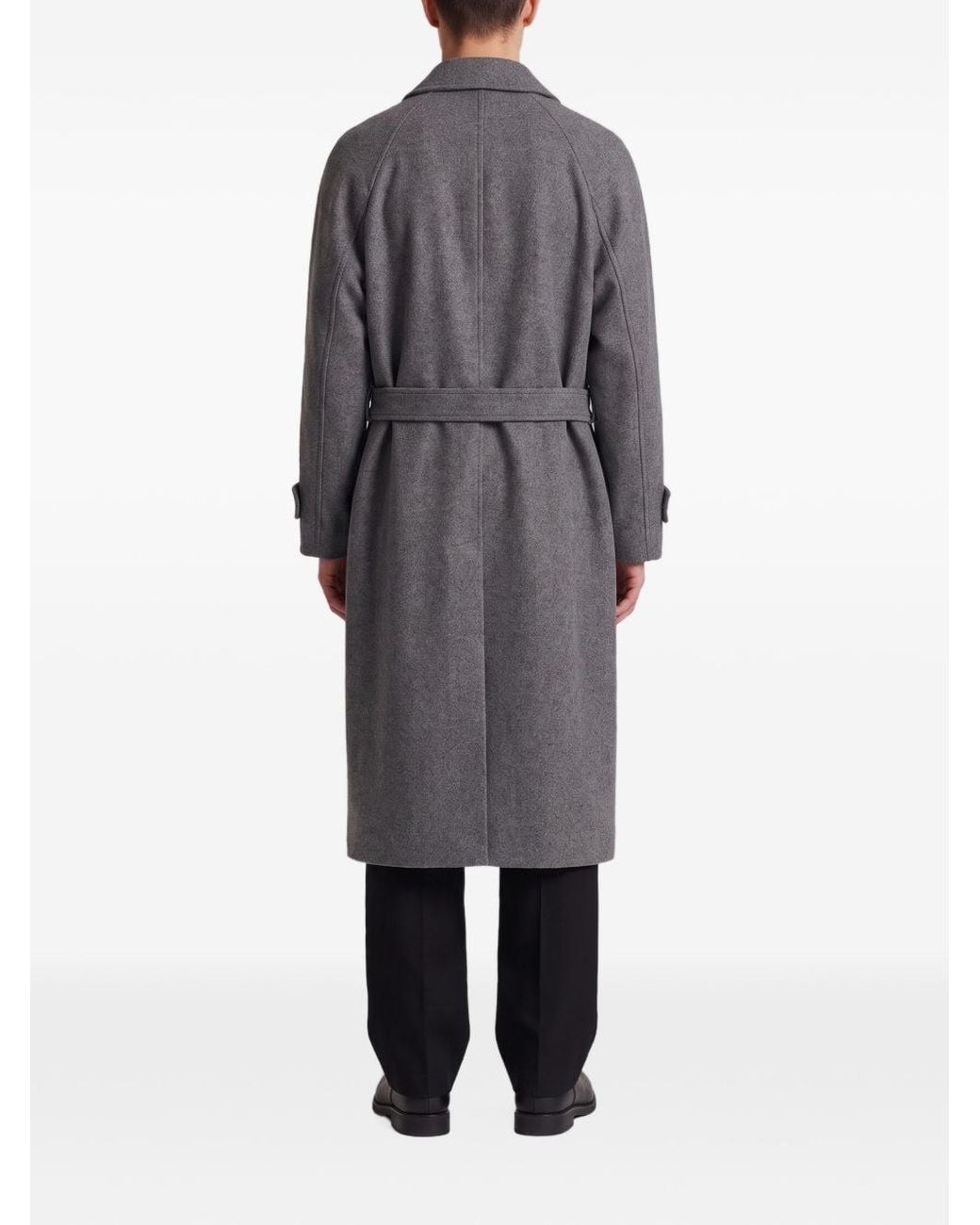 DUNST Blue Wool And Cashmere Blend Coat