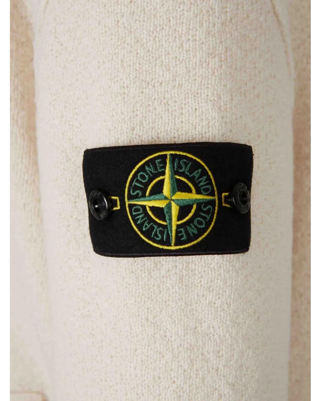 Stone Island White Wool Cardigan for men