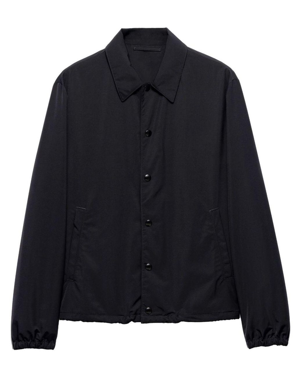 Prada Blue Wool Caban Coat for men
