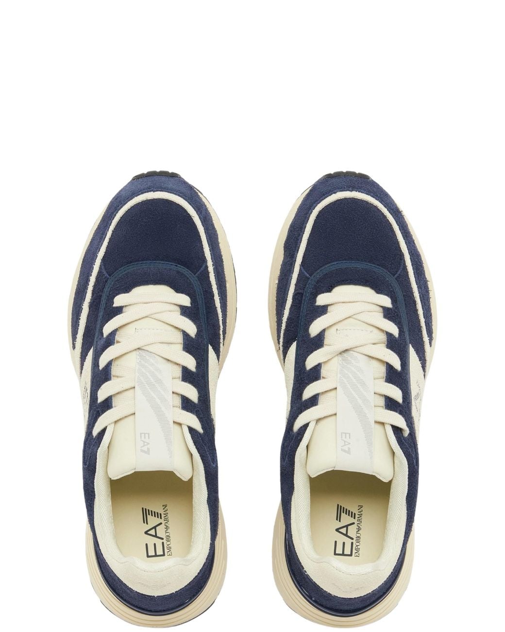EA7 Blue Leather Sneakers for men