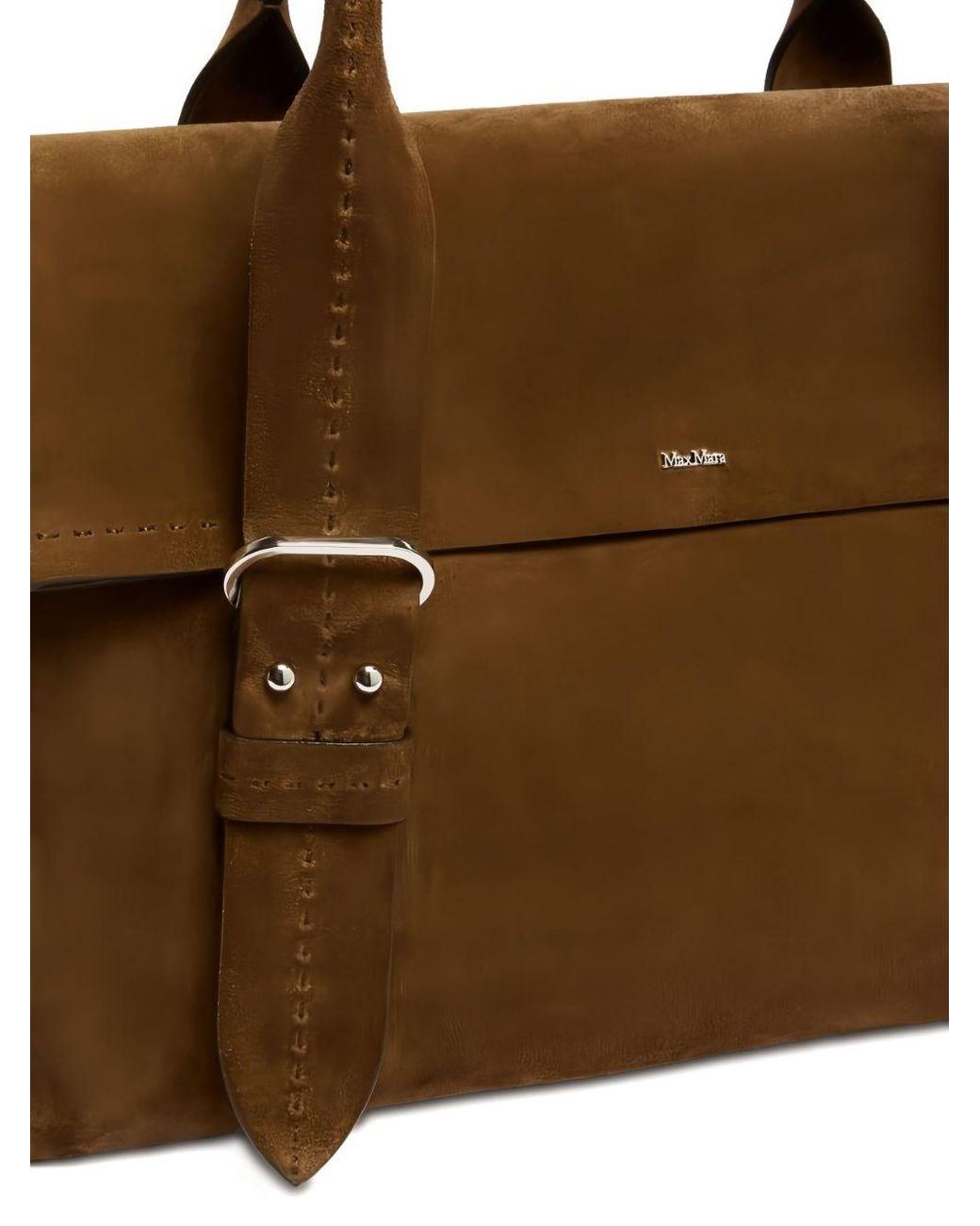 Max Mara Brown Suede Leather Handbag
