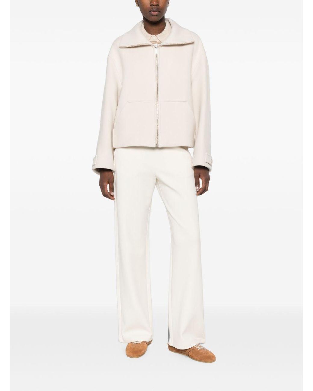 Semicouture White Jeanie Wool Coat