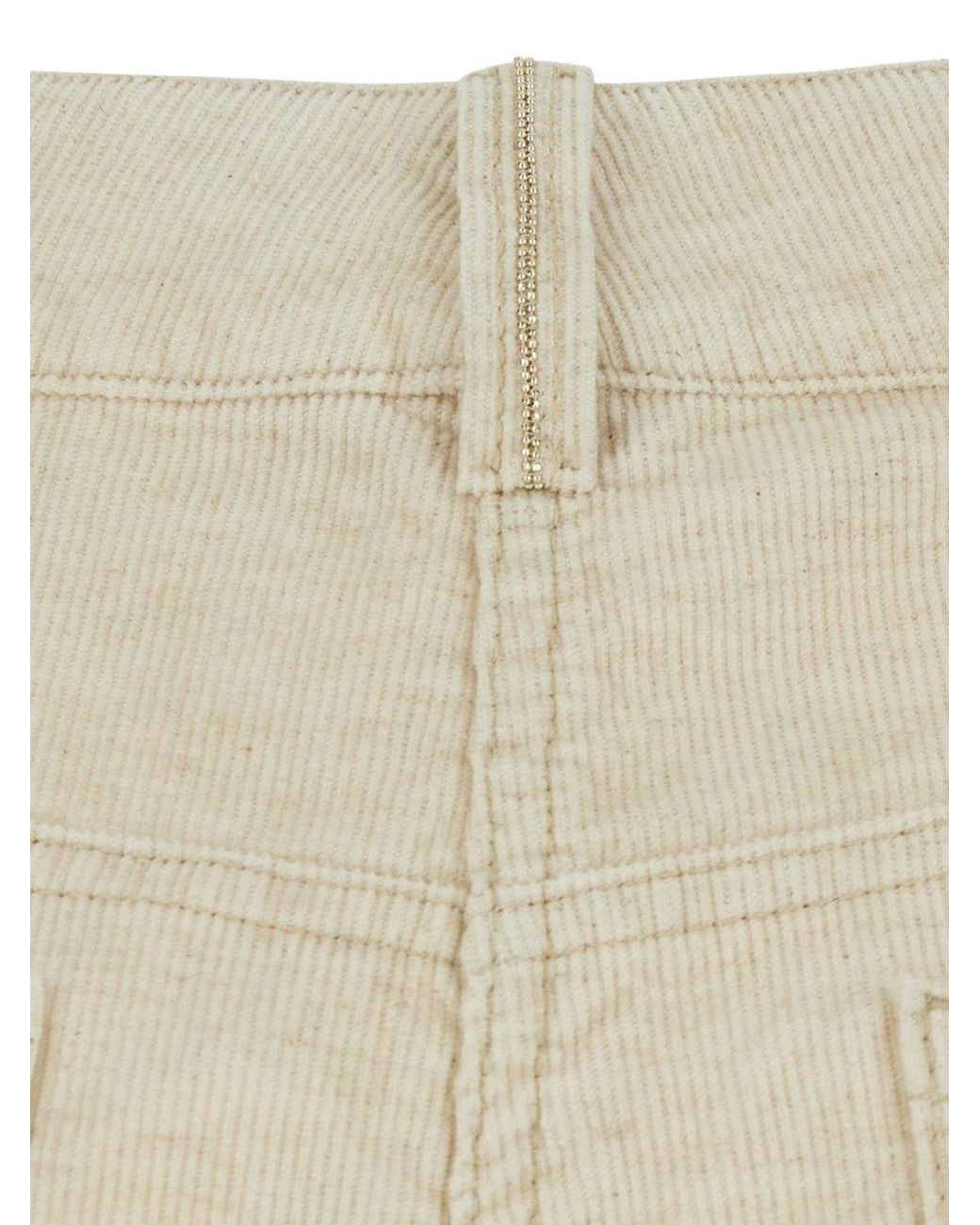 Brunello Cucinelli White Velvet Flared-Leg Trousers