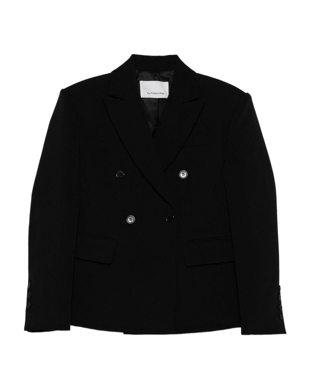 Frankie Shop Black Doyer Double-Breasted Blazer Jacket