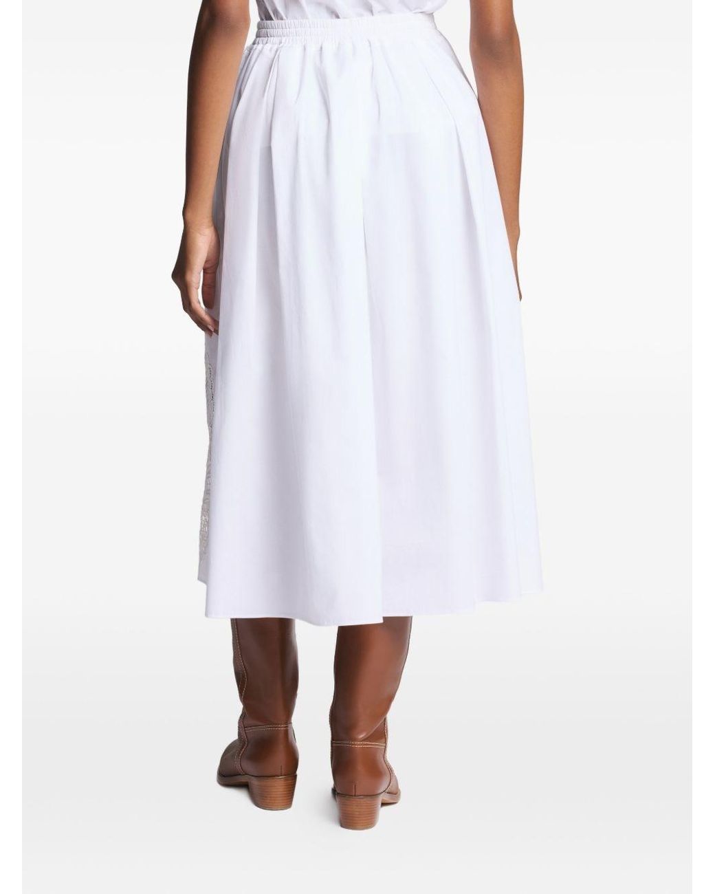 Fay White Cotton Long Skirt