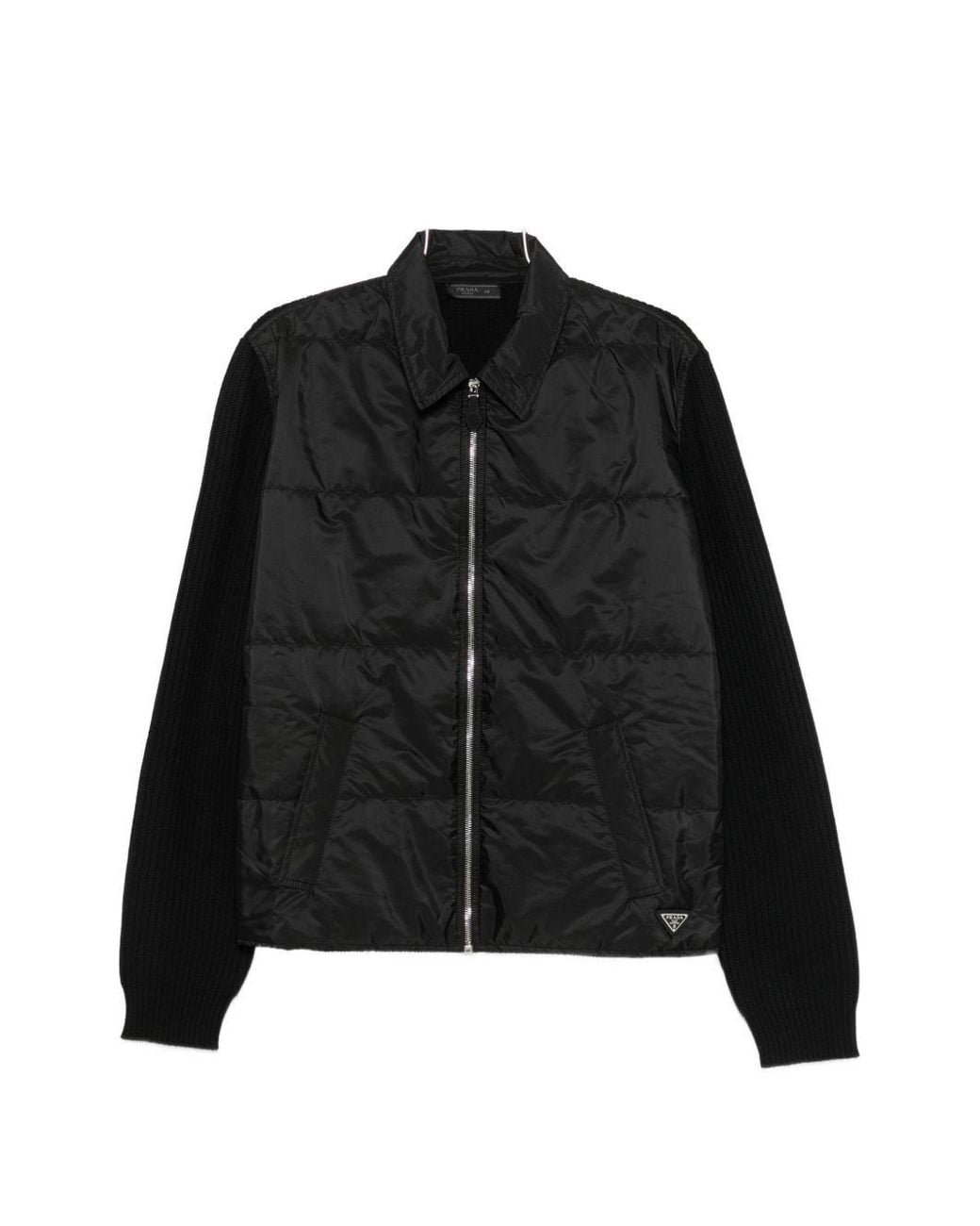 Prada Black Wool And Re-Nylon Cardigan for men