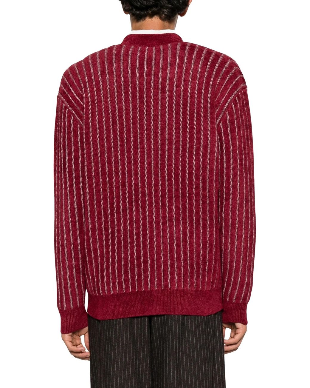 Drole de Monsieur Red Mirror Monogram Cardigan for men