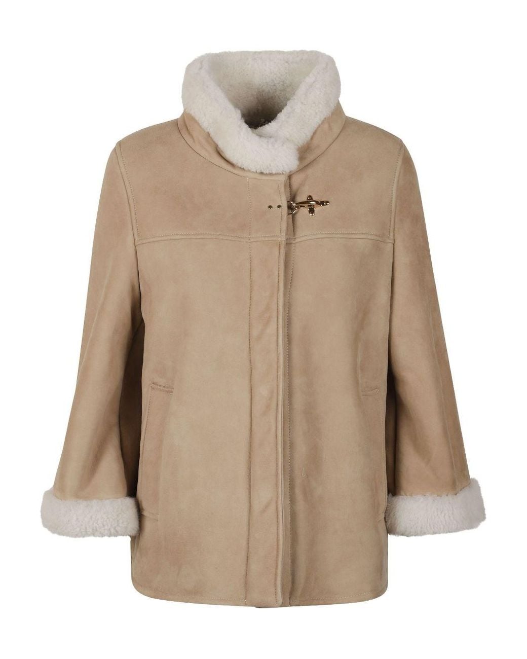 Fay Natural Leather Shealing Cape