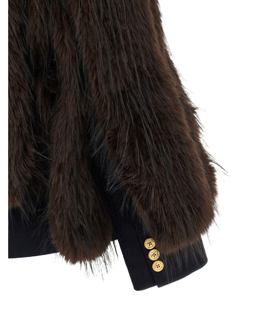 Sacai Black Faux-Fur Jacket By