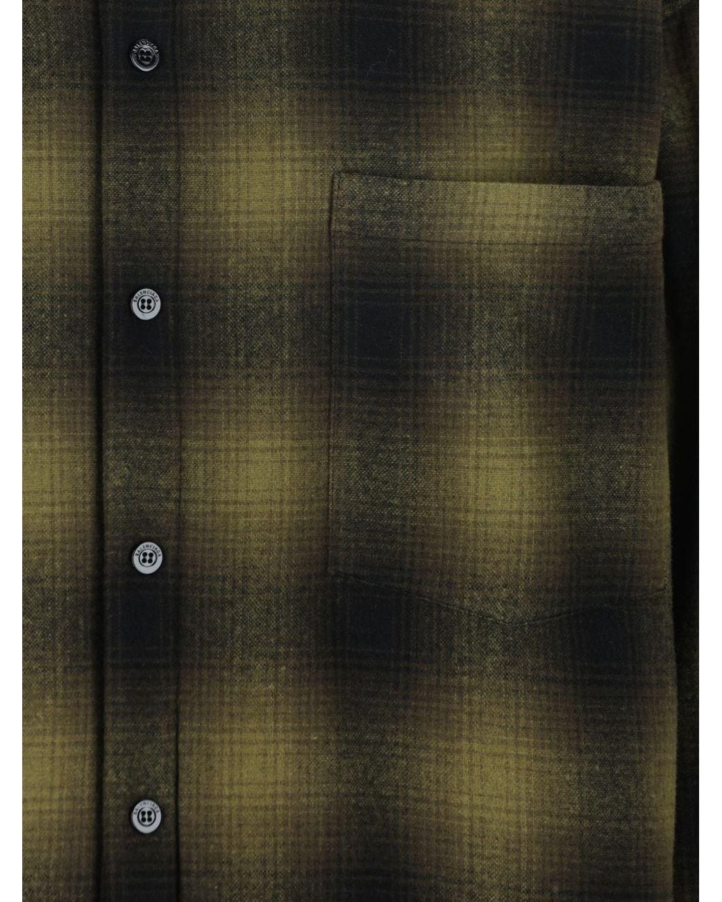 Balenciaga Green Checked Flannel Shirt for men