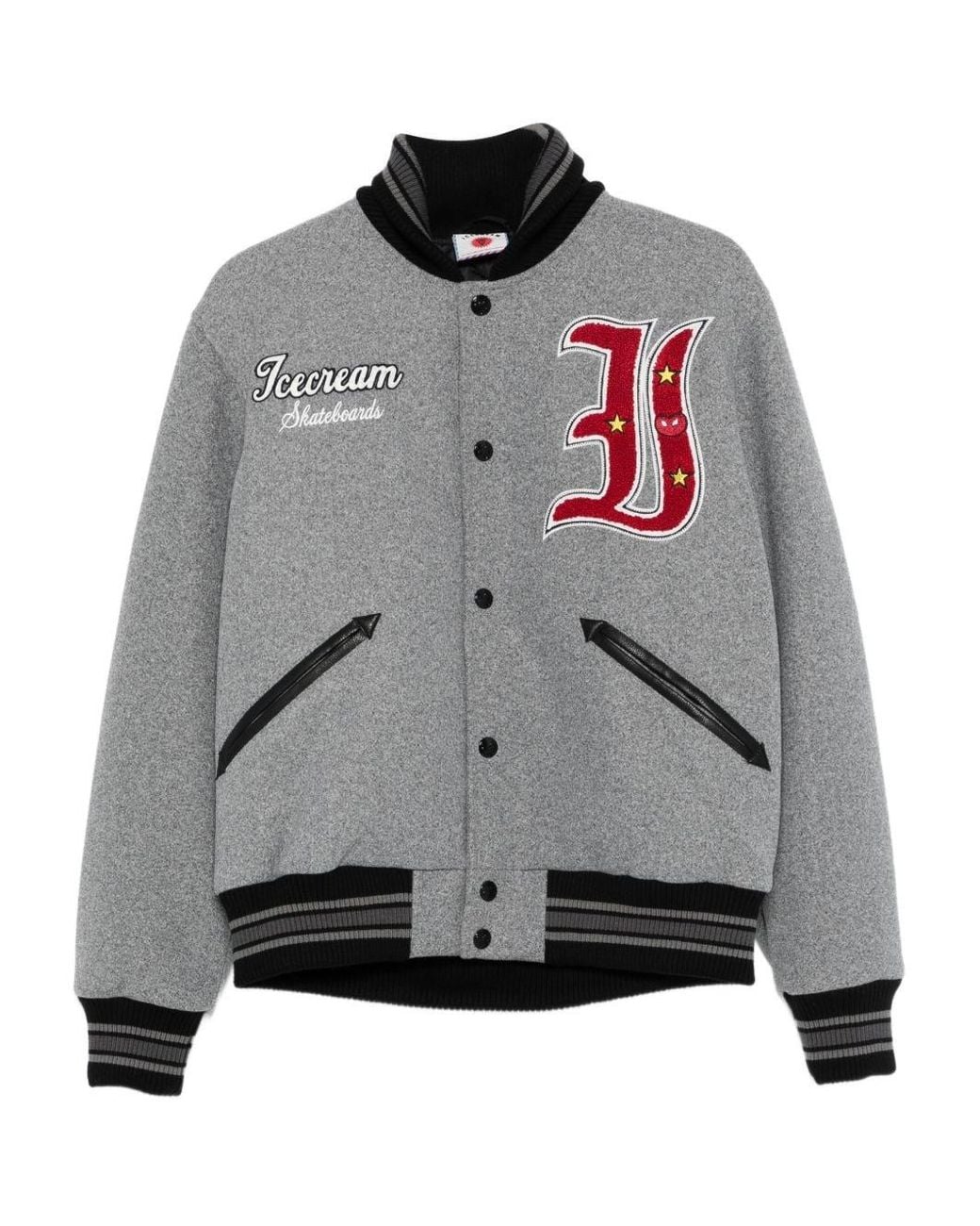 ICECREAM Gray Cotton Bomber Jacket for men