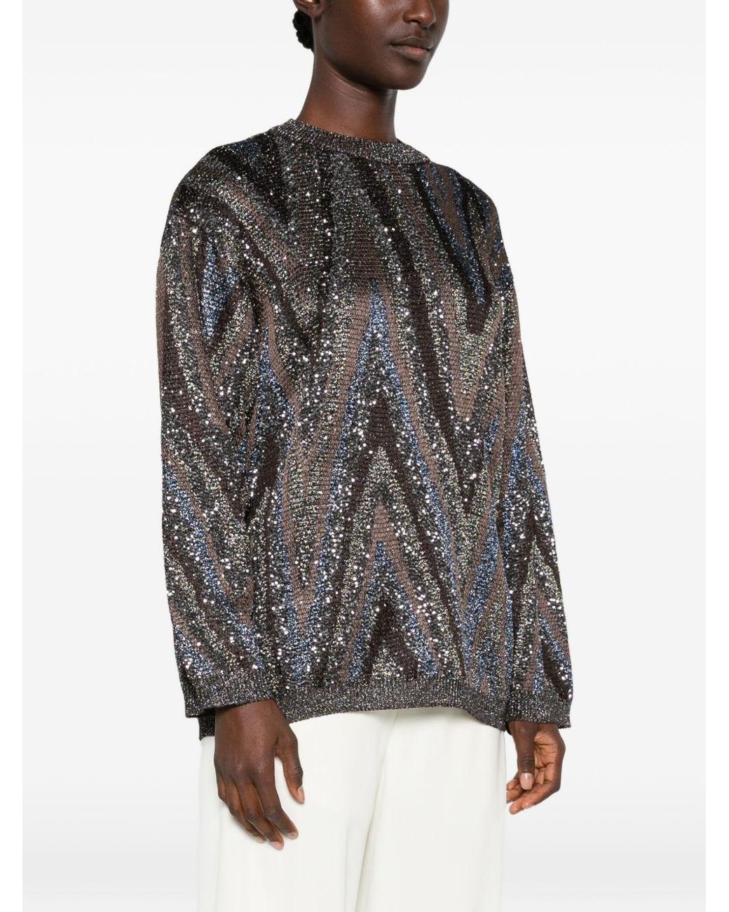 Missoni Gray Printed Crewneck Sweater