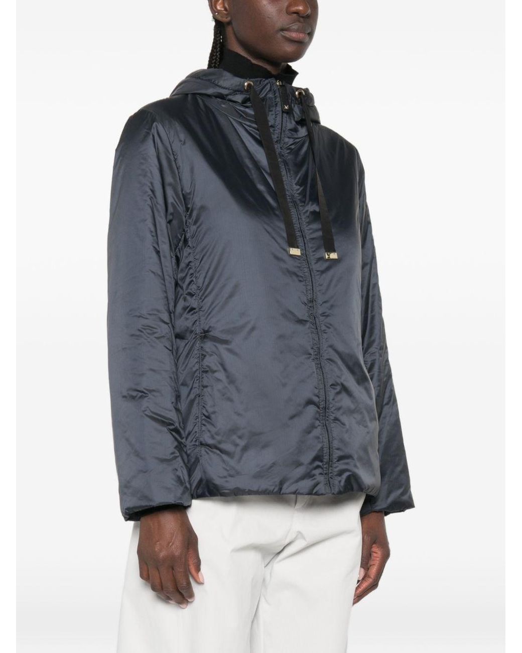 Max Mara Blue Nylon Padded Blouson Jacket