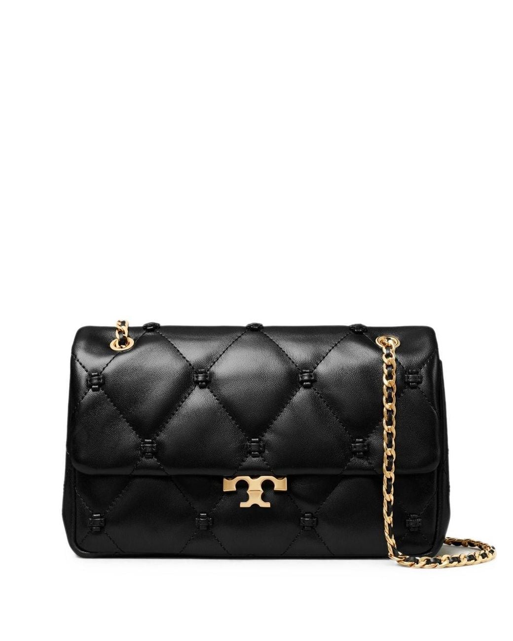 Tory Burch Black Bunny Knot Small Leahter Shoulder Bag