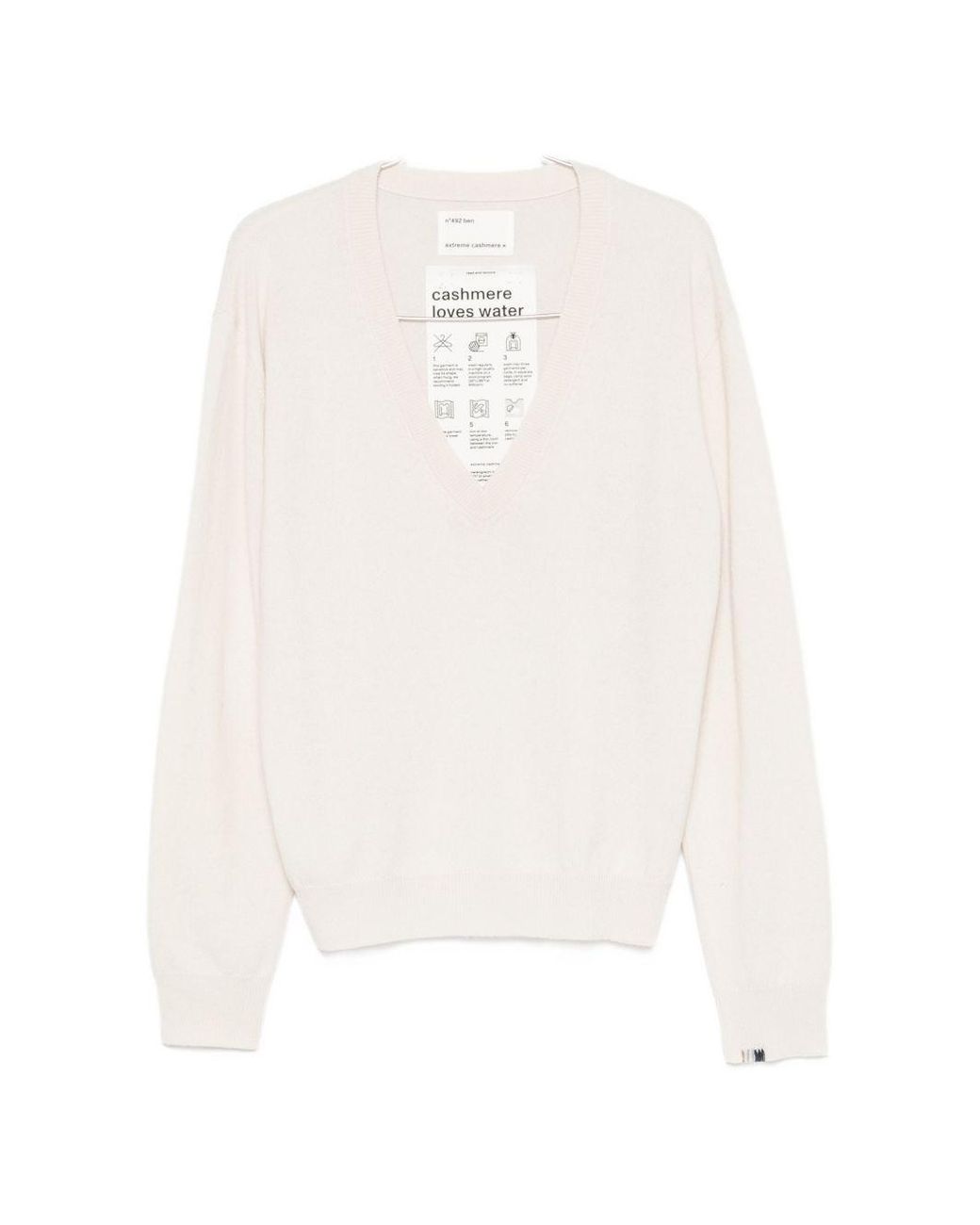 Extreme Cashmere White Cashmere Crewneck Sweater