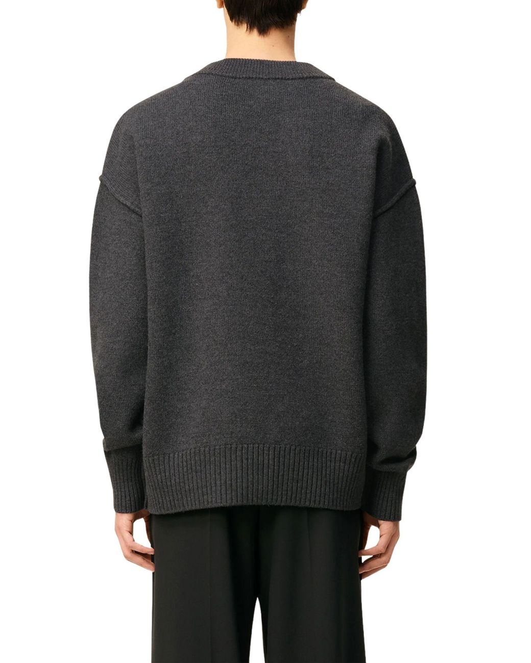 AMI Black Ami De Coeur Cardigan for men