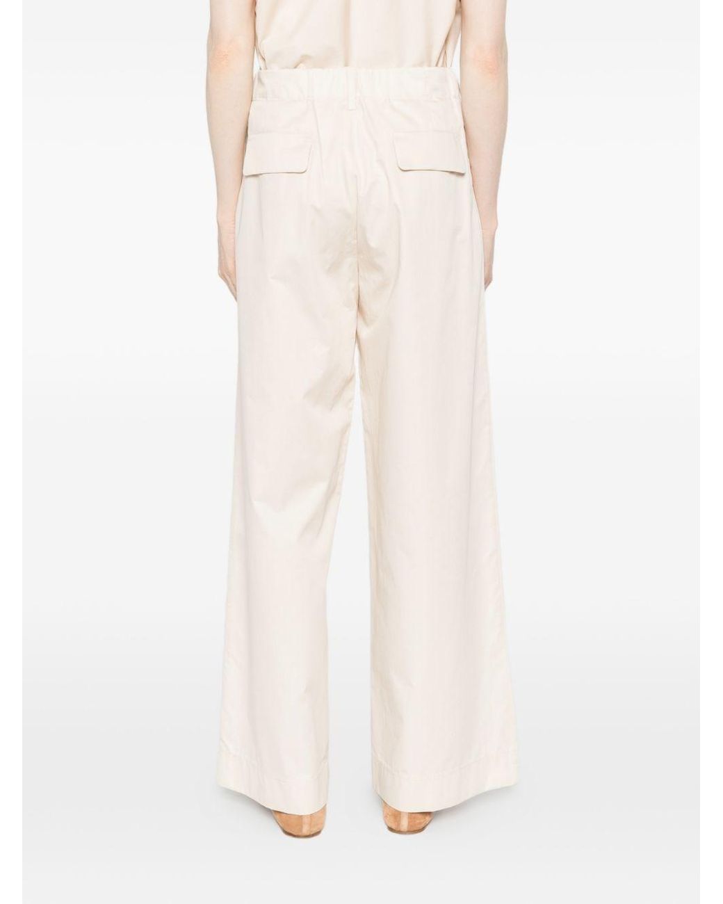 Susanne Bommer White Cotton Wide-Leg Trousers