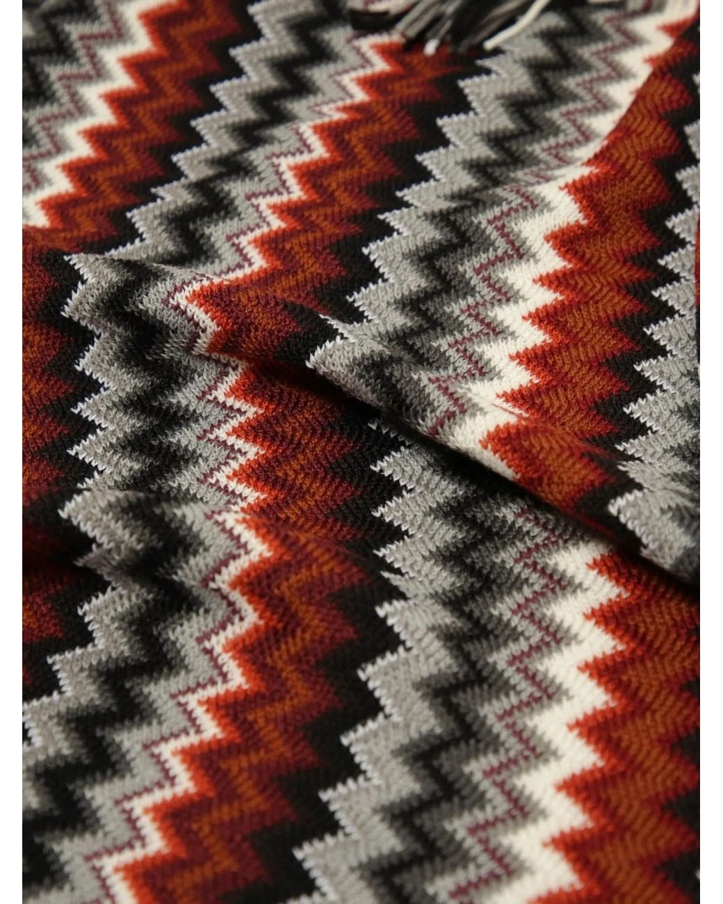 Missoni Black Zigzag Knit Scarf for men