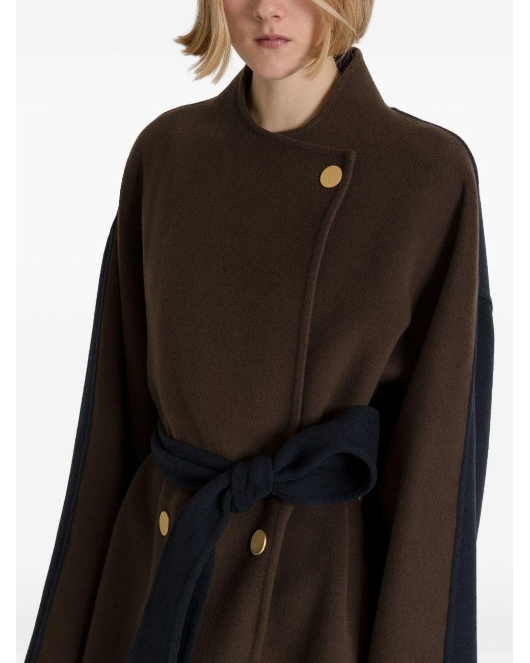 Alberta Ferretti Green Wool And Cashmere Long Coat