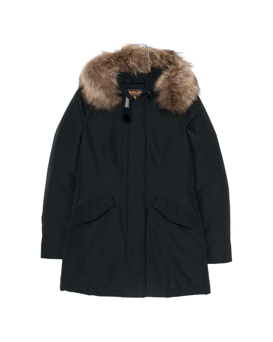 Woolrich Black Arctic Raccoon Parka Coat
