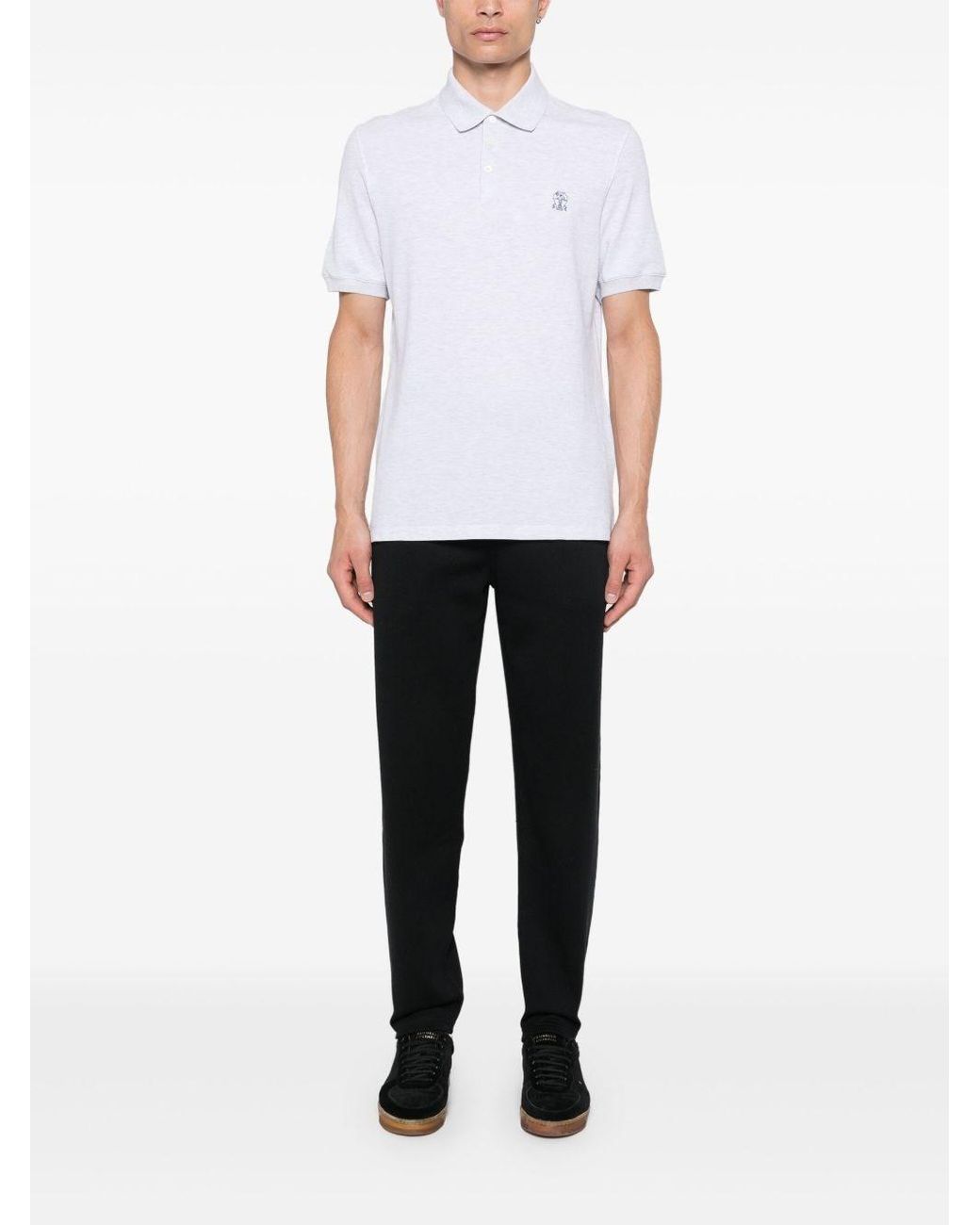 Brunello Cucinelli Black Cotton Trousers for men