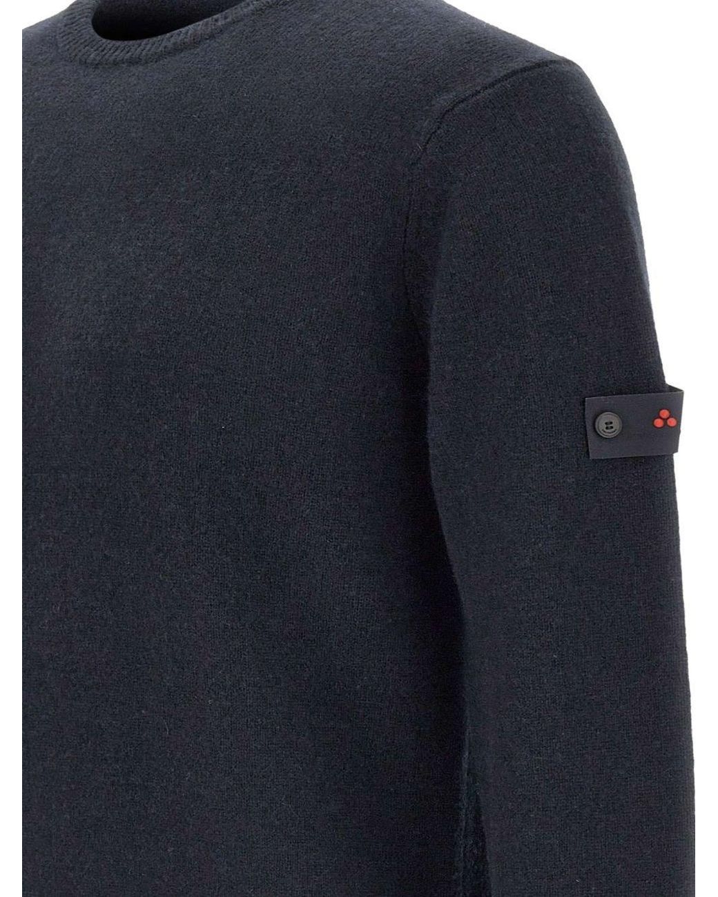 Peuterey Black Yak Wool Blend Sweater With Logo for men