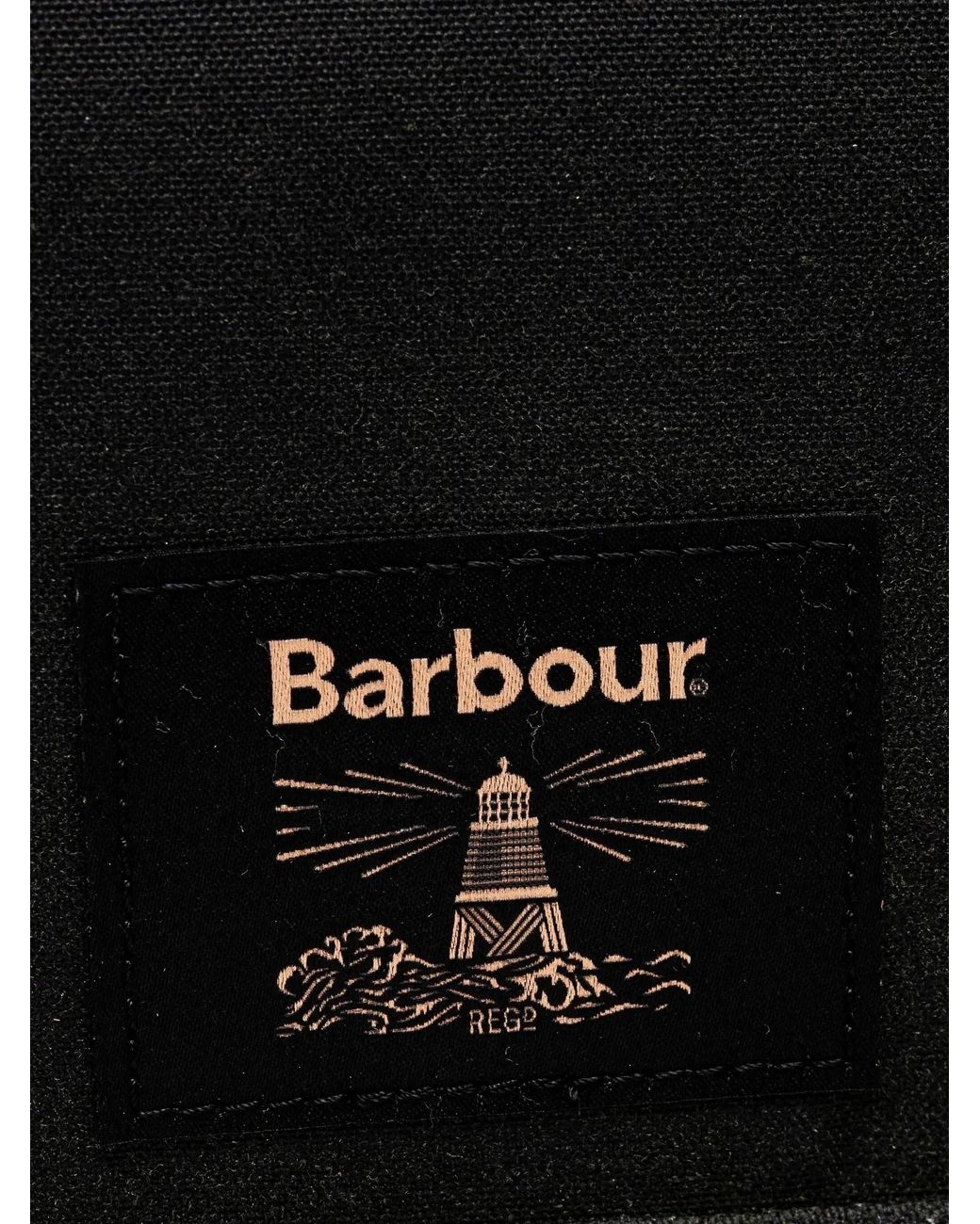 Barbour Black Logo-Patch Messenger Bag for men