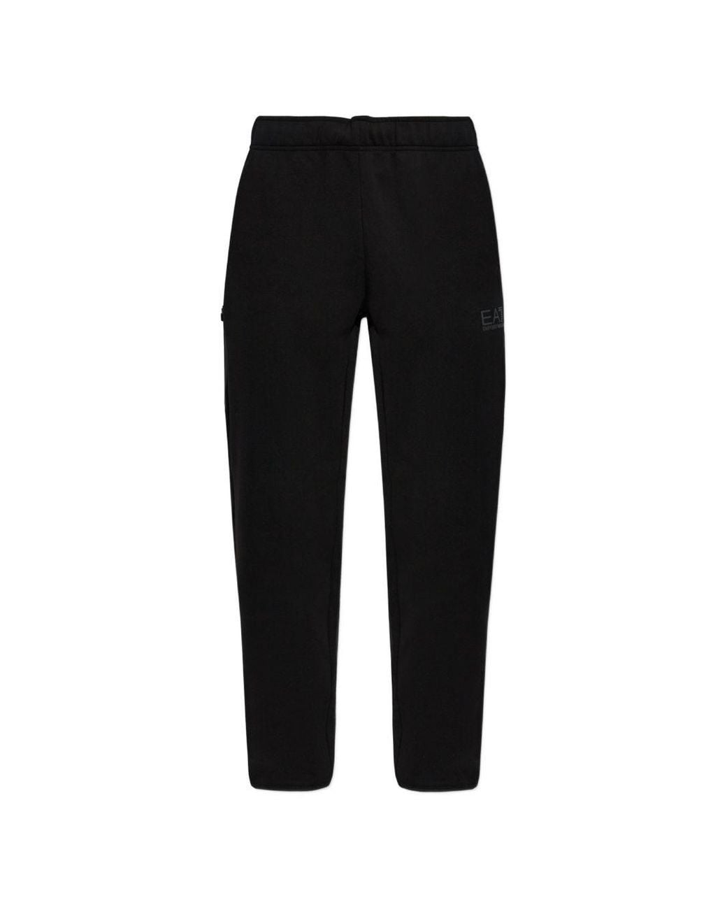 EA7 Black Logo Sweatpants for men