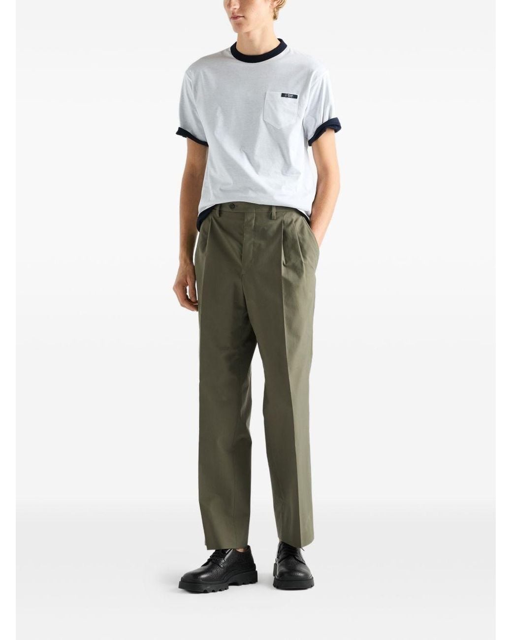 Prada White Reversible Cotton T-Shirt for men