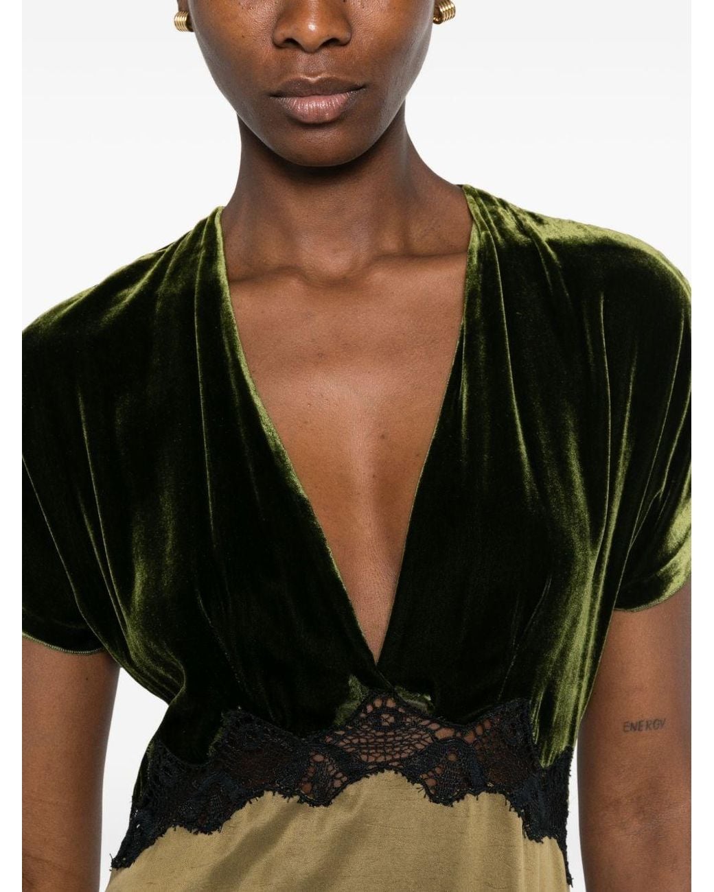 Forte_forte Green Velvet Long Dress