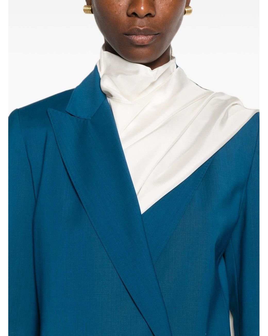 Max Mara Blue Wool Double-Breasted Jacket