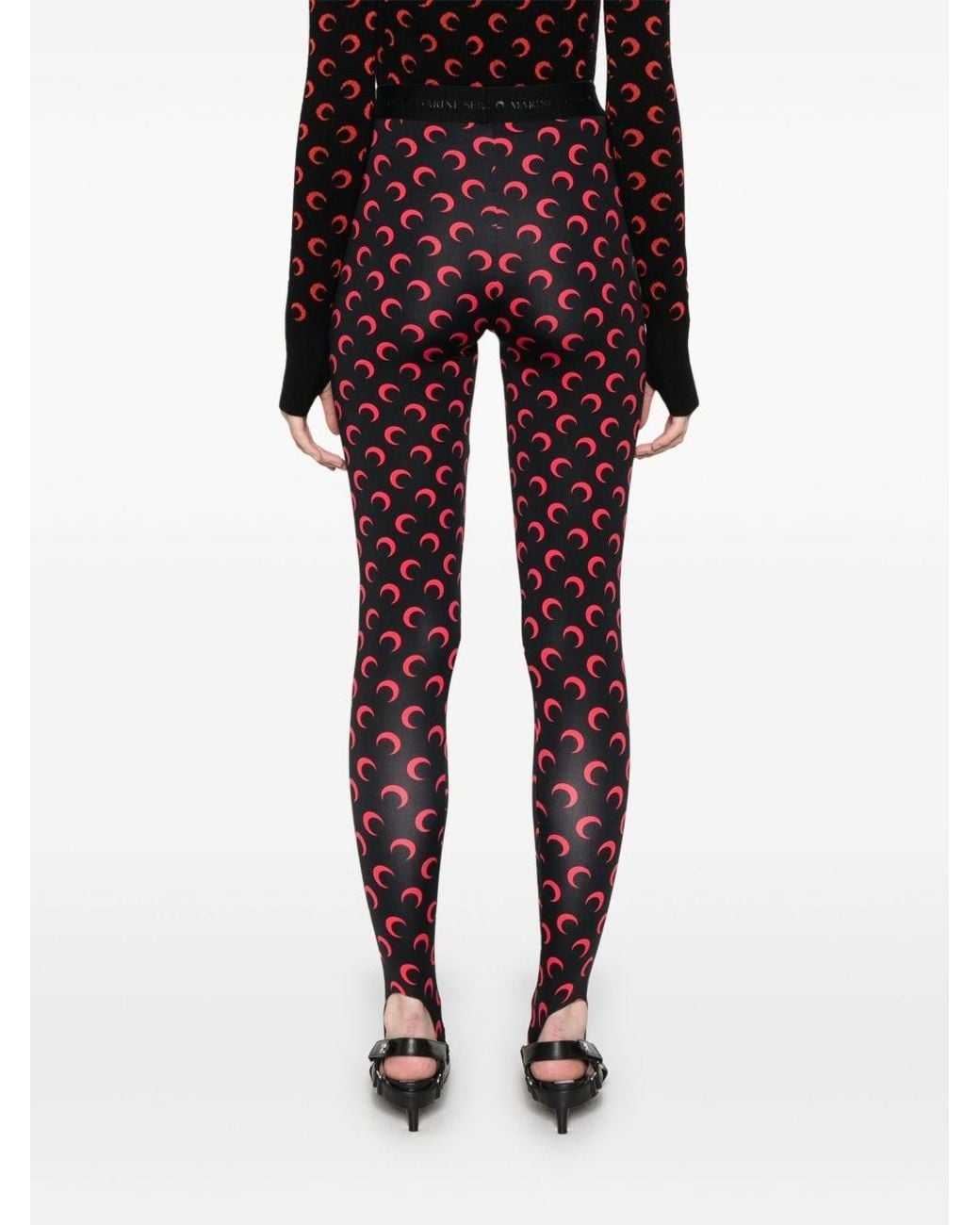 MARINE SERRE Red Moon Print Leggings