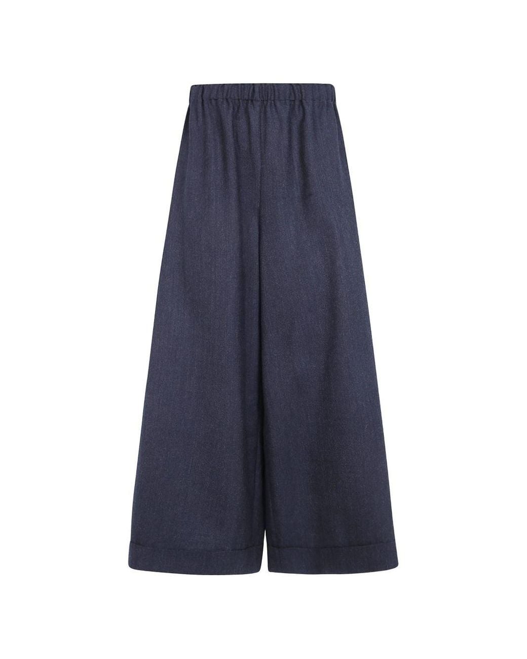 Daniela Gregis Blue Wool Wide-Leg Trousers