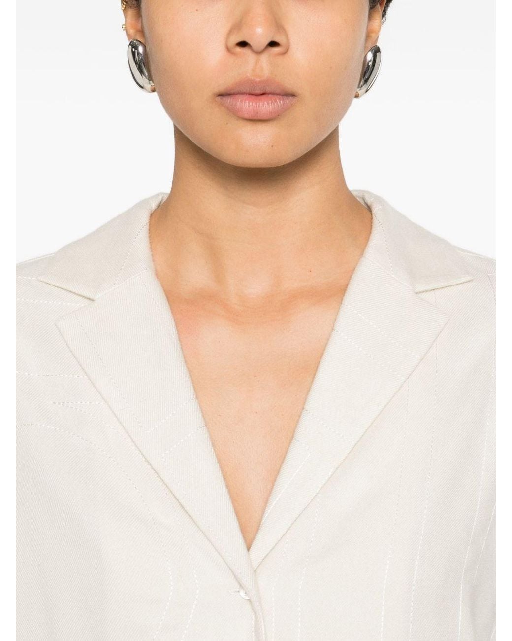 Totême White Monogram Pajama Shirt