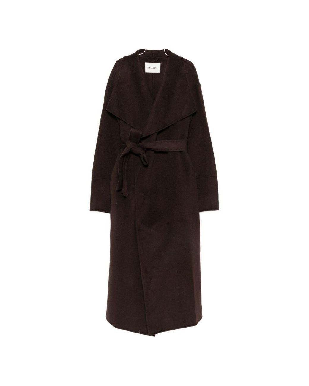 Soft Goat Black Wool Long Coat