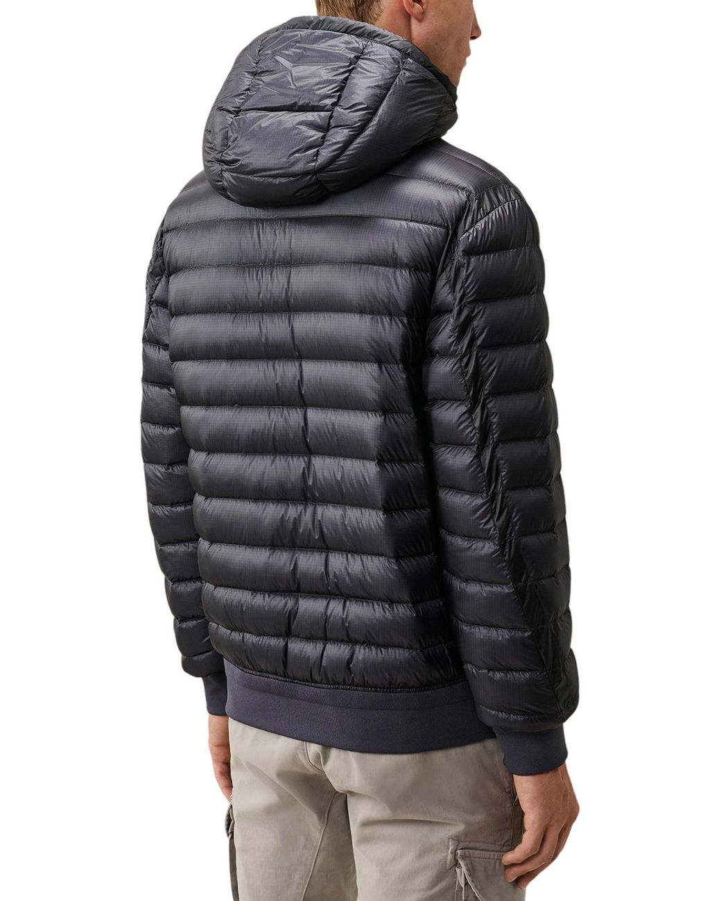 C P Company Black C. P. Company Nylon Shell Quilted Puffer Coat With Duck Down Insulation for men