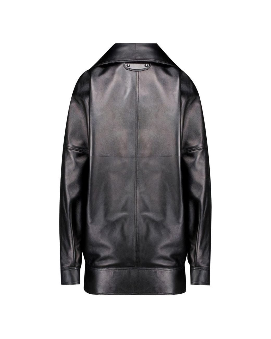 Balenciaga Black Leather Bomber Jacket