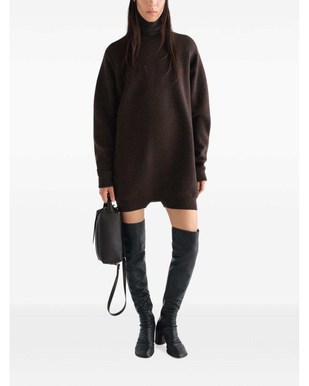 Lemaire Brown Wool Crewneck Sweater