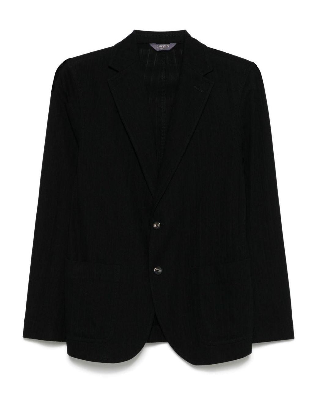 Circolo 1901 Black Cotton Single-Breasted Jacket for men
