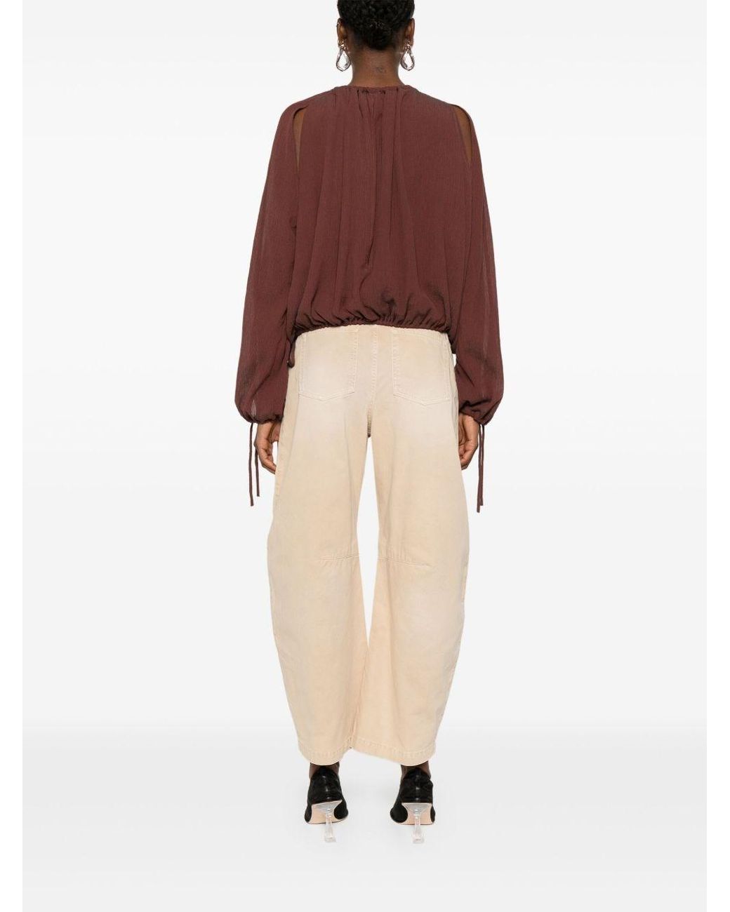 Loewe Red Cotton And Silk Blend Blouse