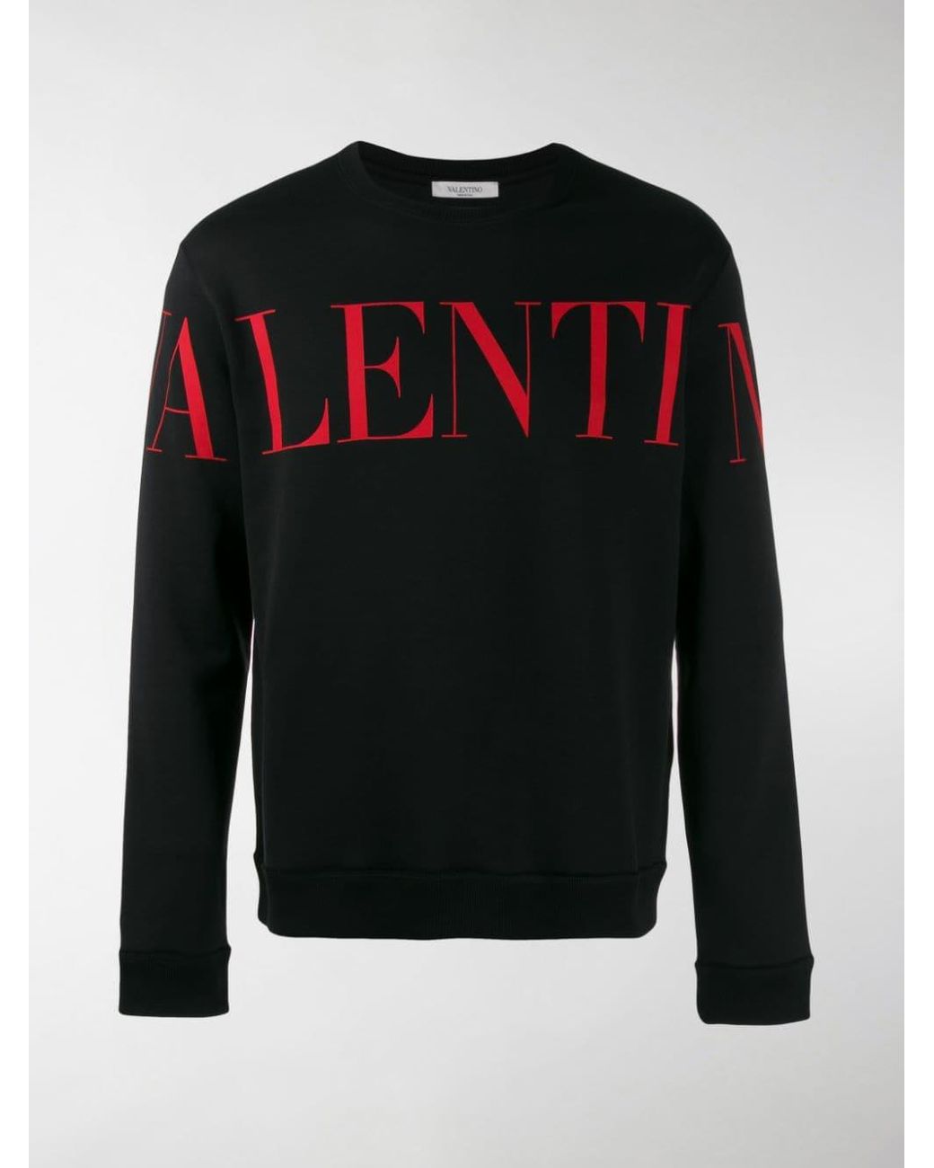 Valentino Logo-print Cotton-blend Sweatshirt in Black for Valentino Logo-print Cotton-blend Sweatshirt in Black for