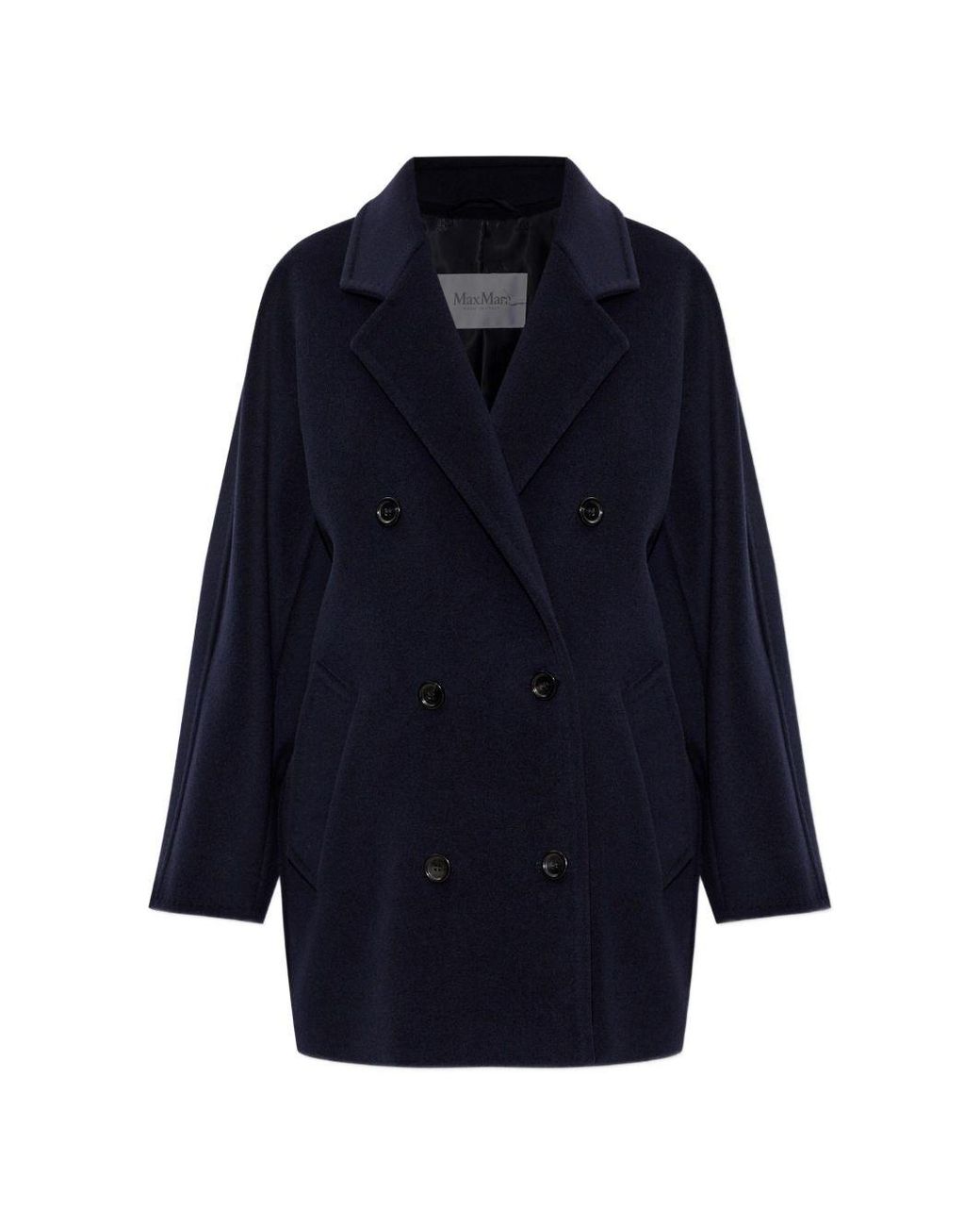 Max Mara Blue Wool And Cashmere Short Coat