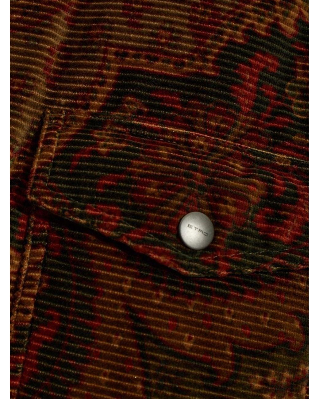 Etro Brown Printed Cotton Overshirt for men
