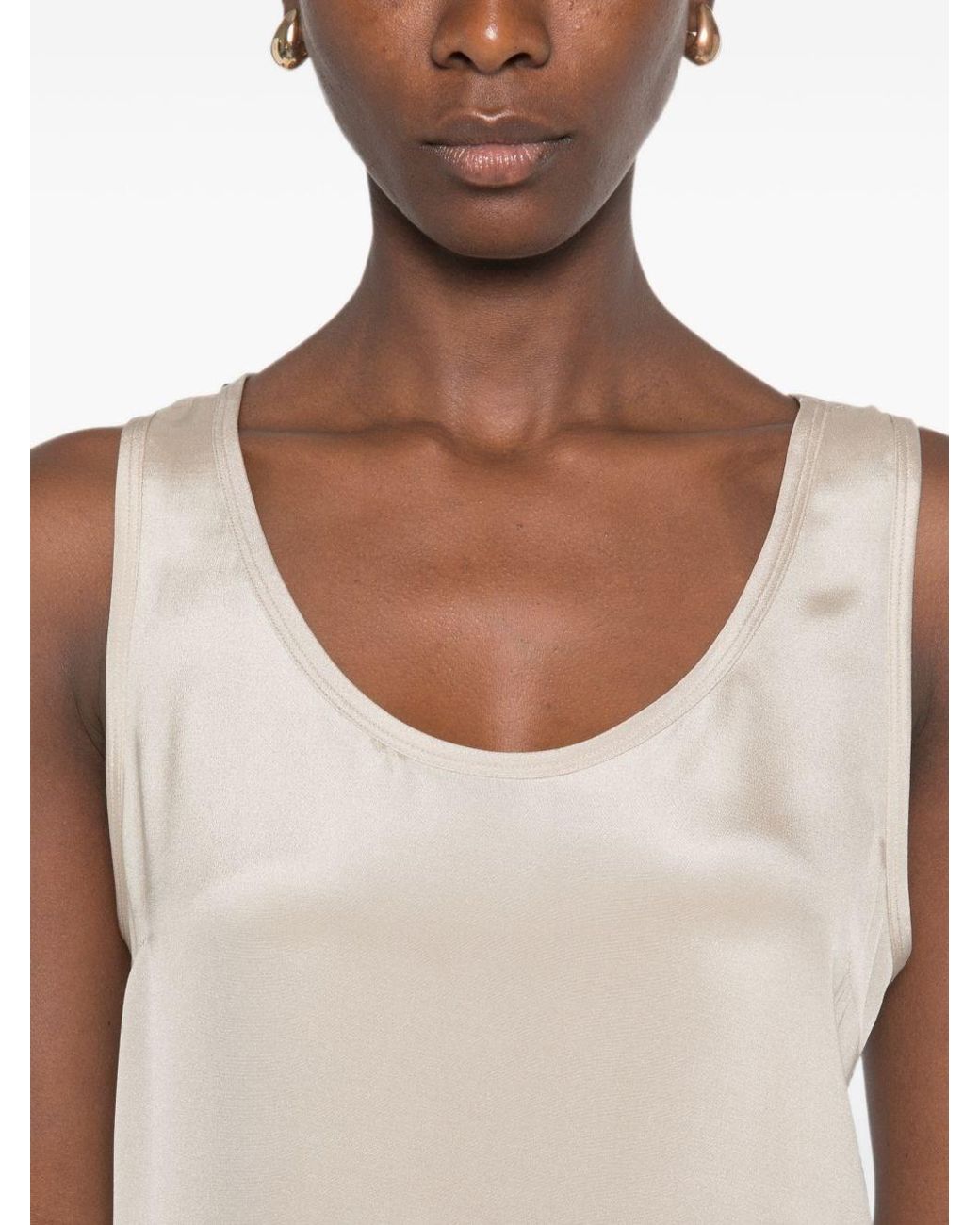 Max Mara White Silk Tank Top