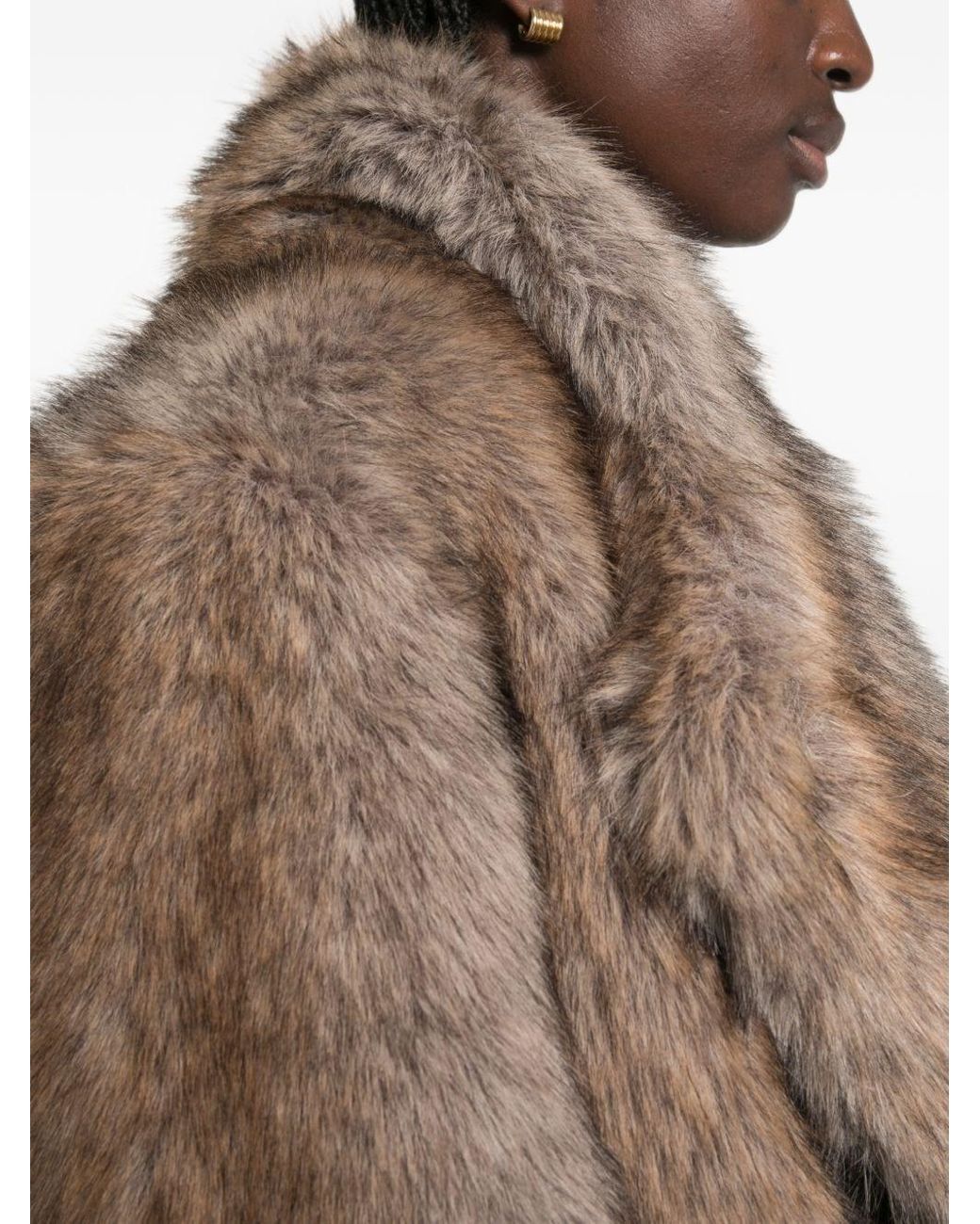 BB COUTURE Brown Brigitte Faux Fur Jacket