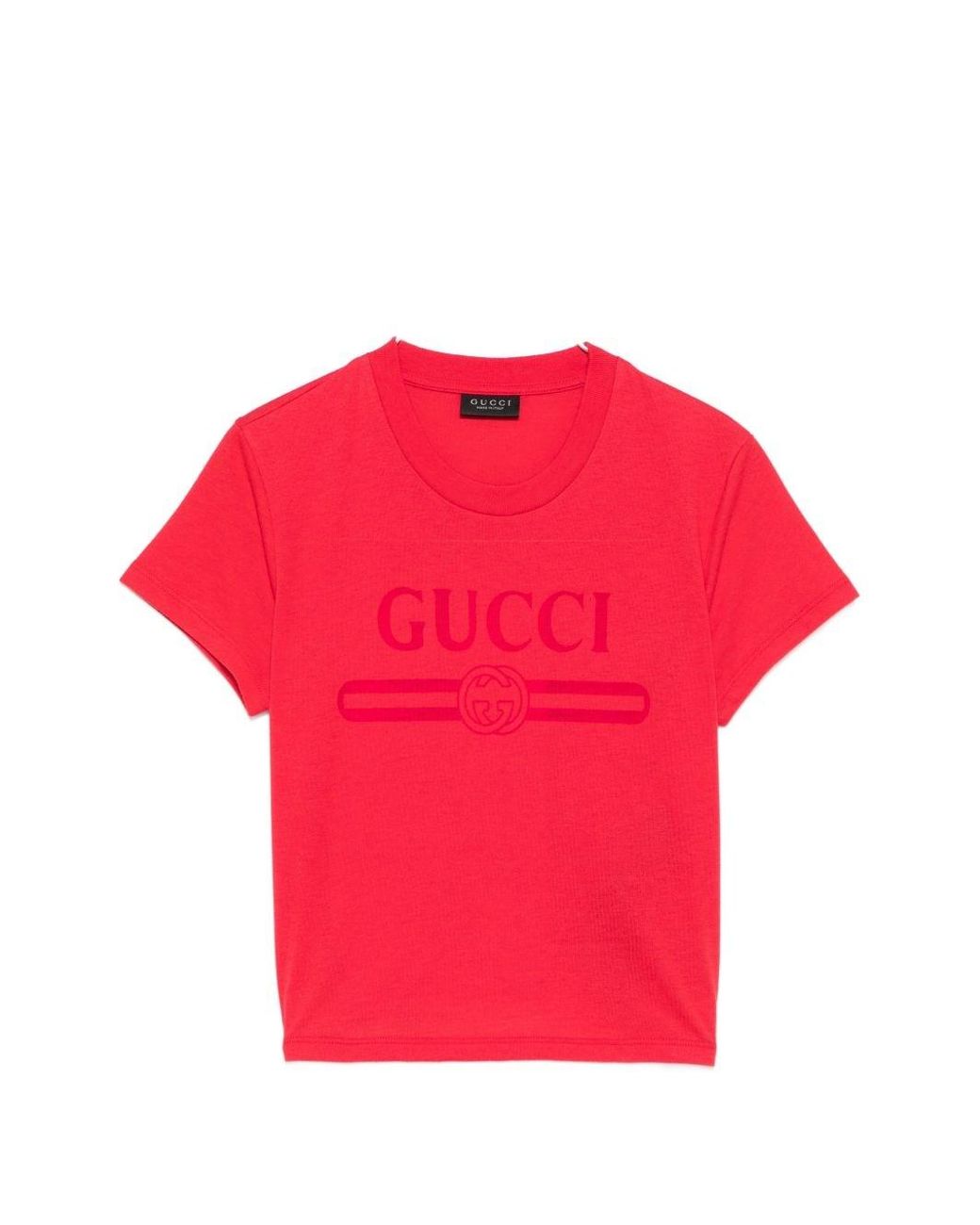 Gucci Red Logo Cotton T-Shirt